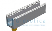 BGU-Z Универсальный лоток бетонный DN150, №. 10-0, с оцинкованной насадкой, с вертикальным водосливом, без уклона