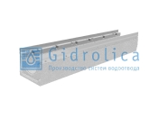 Лоток водоотводный бетонный Gidrolica BGU-Z коробчатый (СО-150мм), с оцинкованной насадкой КU 100.21,3 (15).16,5(12,5)-BGU-Z, № -10-0