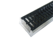 Лоток бетонный DN150 H100 мм с чугунной щелевой решеткой класс С250