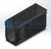 Комплект Gidrolica Light: лоток водоотводный ЛВ-30.38.55 - пластиковый c решеткой ячеистой стальной оцинкованной класс А15